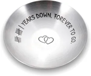 11th Anniversary Steel Gifts for Her Him 11 Year Wedding Anniversary for Wife Husband Girlfriend Couple 11 Year Anniversary Decorations 4" Ring Holder Dish Jewelry Tray Christmas Valentines Birthday