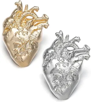 2PCS Heart Lapel Pins Brooches Set,Medical Jewelry Gift for Cardiology Biology Doctor Nurse,Medicine Backpack Hat Badges