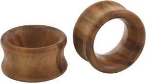 2PCS Natural Wooden Ear Gauges 2G-3/4 Tunnels Ear Wooden Expander Plugs Double Flared Hollow Earrings Lobe Body Piercing Jewelry for Women Men 6MM-20MM