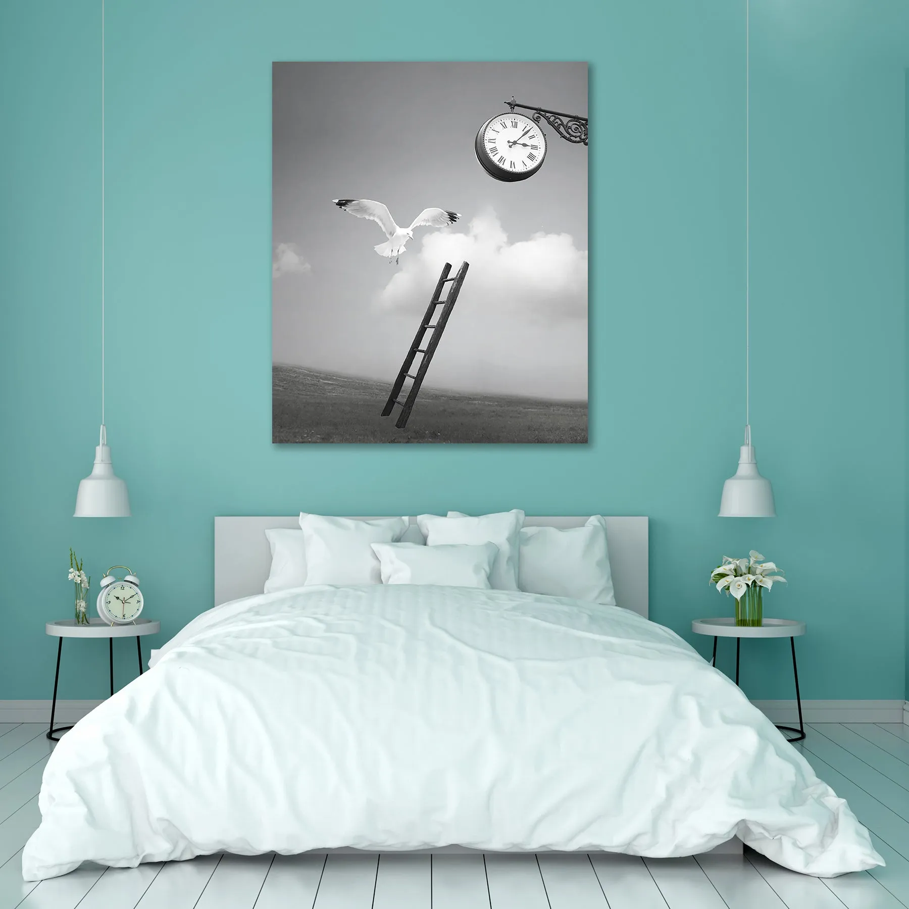 Abstract Fantasy Surrealistic Canvas Painting Synthetic Frame