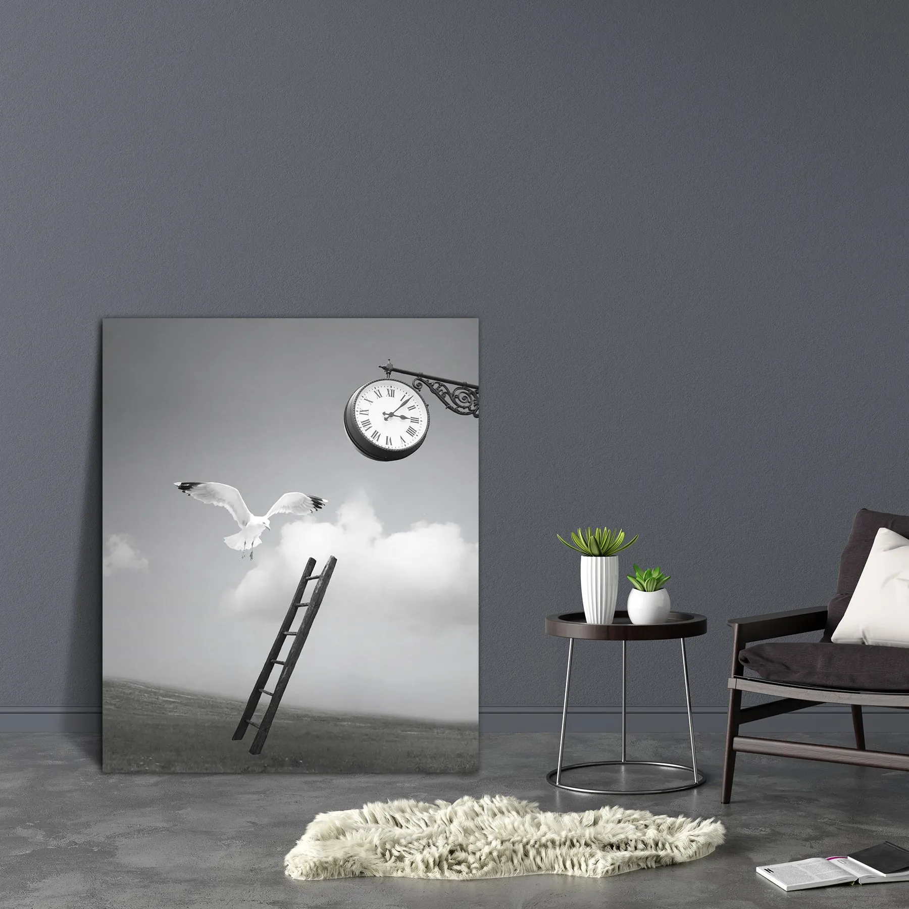 Abstract Fantasy Surrealistic Canvas Painting Synthetic Frame