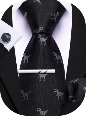 Barry.Wang Men Silk Novelty Tie Set Designer Abstract Necktie Pocket Square Cufflinks Wedding Party Formal