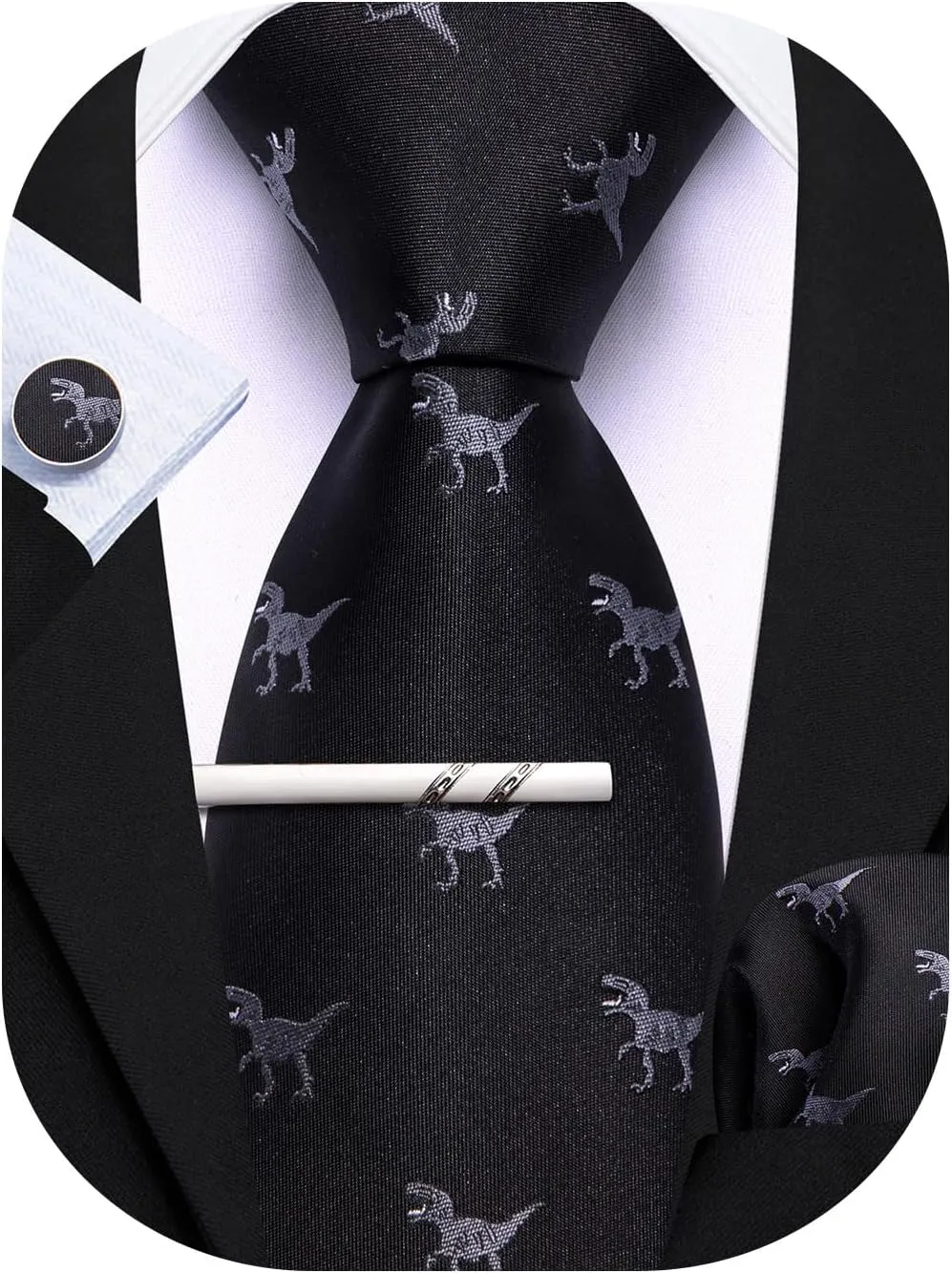 Barry.Wang Men Silk Novelty Tie Set Designer Abstract Necktie Pocket Square Cufflinks Wedding Party Formal