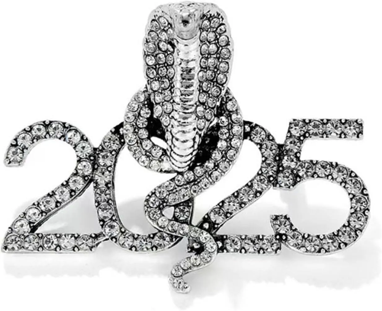 Chinese New Year Snake Brooch for Women Men, 2025 Rhinestone Animal Decorative Lapel Pin for Clothes Badge Accessories