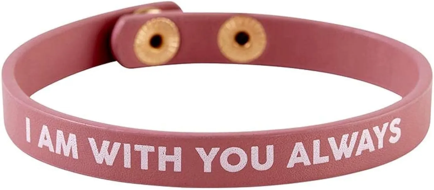 Creative Brands Faithworks 7 Inch PU Leather Fashion Adjustable Snap Bracelet