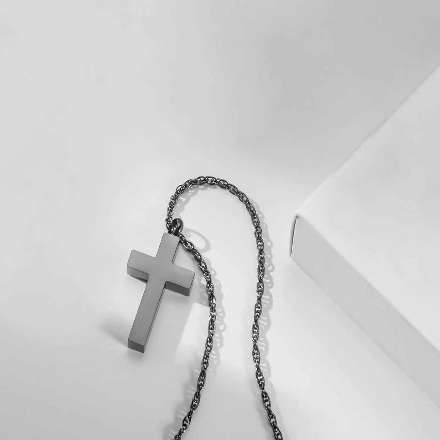 Cremation Cross Necklace for Ashes Cross Urns Locket Pendant Ashes Holder Stainless Steel Memorial Jewelry-With Me Always