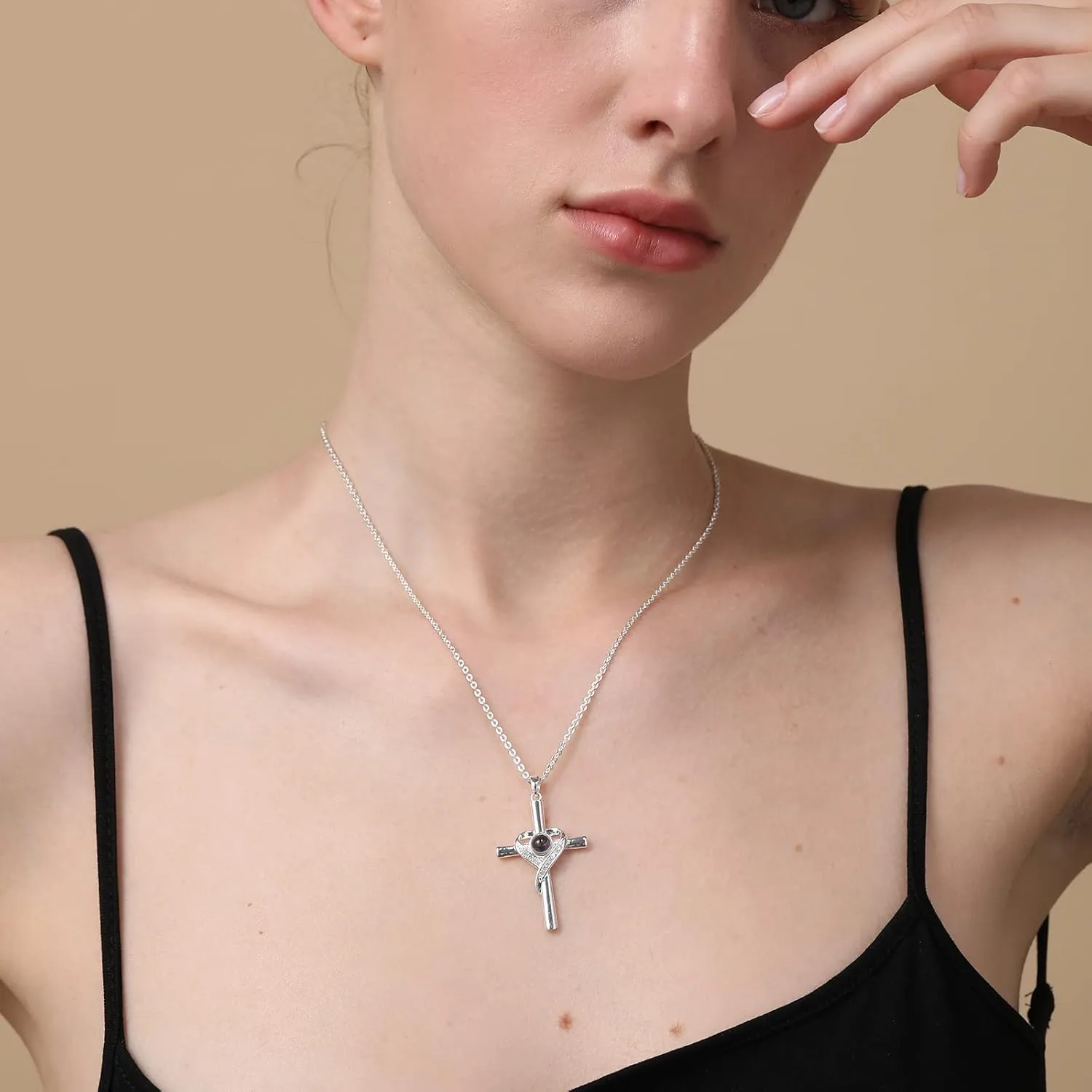Cross Necklace with Bible Verse for Women Projection Necklace 18 2 Inches Chain Religious Spiritual Jewelry Baptism First Communion Confirmation Gifts