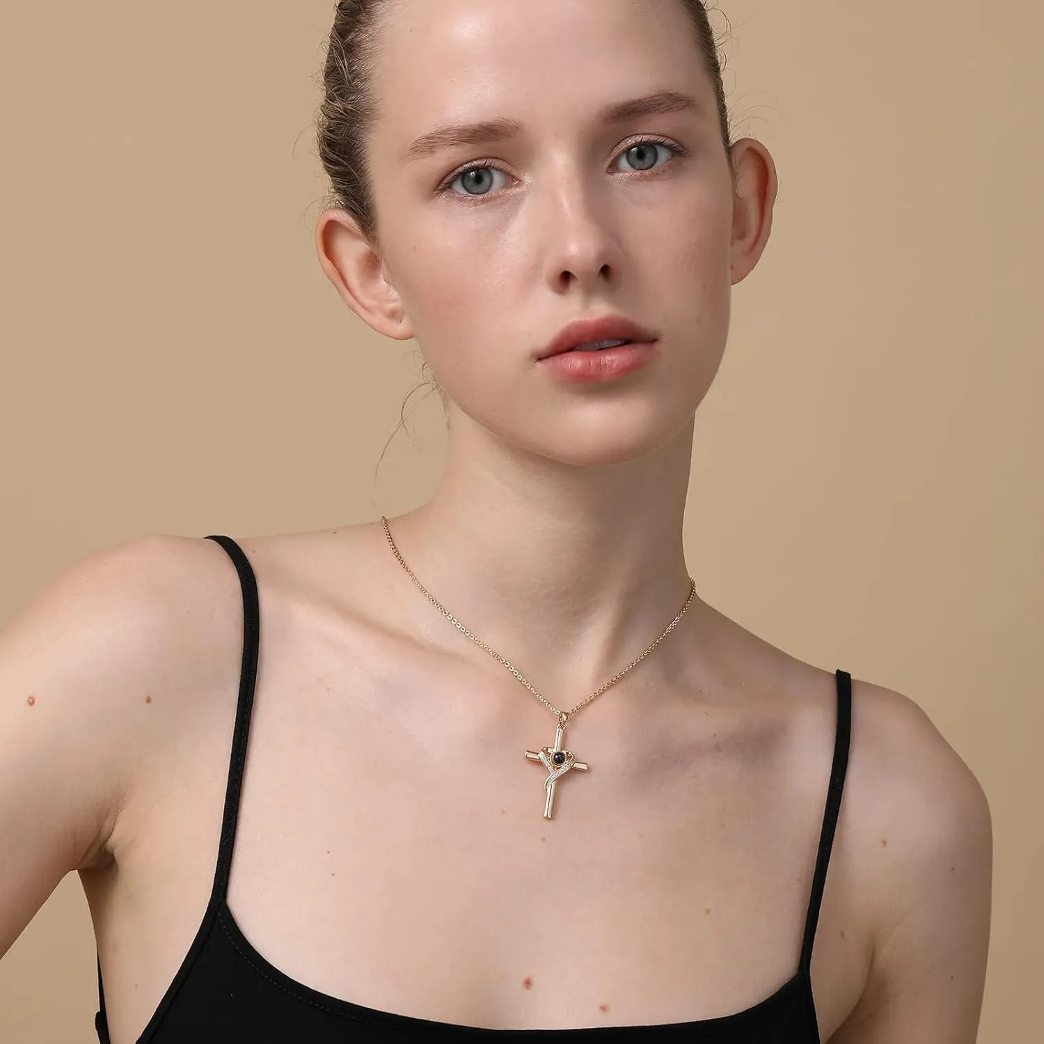 Cross Necklace with Bible Verse for Women Projection Necklace 18 2 Inches Chain Religious Spiritual Jewelry Baptism First Communion Confirmation Gifts