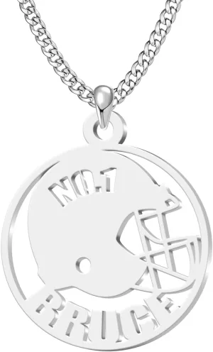 Custom Name Necklace for Men Inspirational Football Pendant Necklace for Men Personalized Stainless Steel Necklace for Men