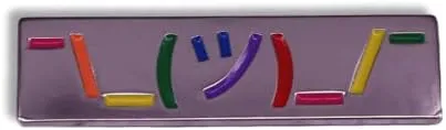 Cute Shrug Smiley Symbol Enamel Pin Funny LGBTQ Pride Novelty Peaceful Brooch Buttons Jewelry for Jackets Jeans Backpack Cloth Lapel Bag Hat Gift for Girl Women Boy Men Friends
