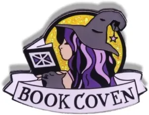 Cute Studying Witch Magic Enamel Pin Title Book Coven Novelty Brooch Buttons Jewelry for Jackets Jeans Backpack Cloth Lapel Bag Hat Gift for Boy Girl Women Friends Reading Lovers