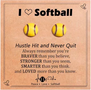 EPIRORA Sports Gifts for Women Girls, Hypoallergenic Sterling Silver Softball Volleyball Soccer Basketball Tennis Stud Earrings, Stocking Stuffer Accessories Present for Mom Sport Player Lover