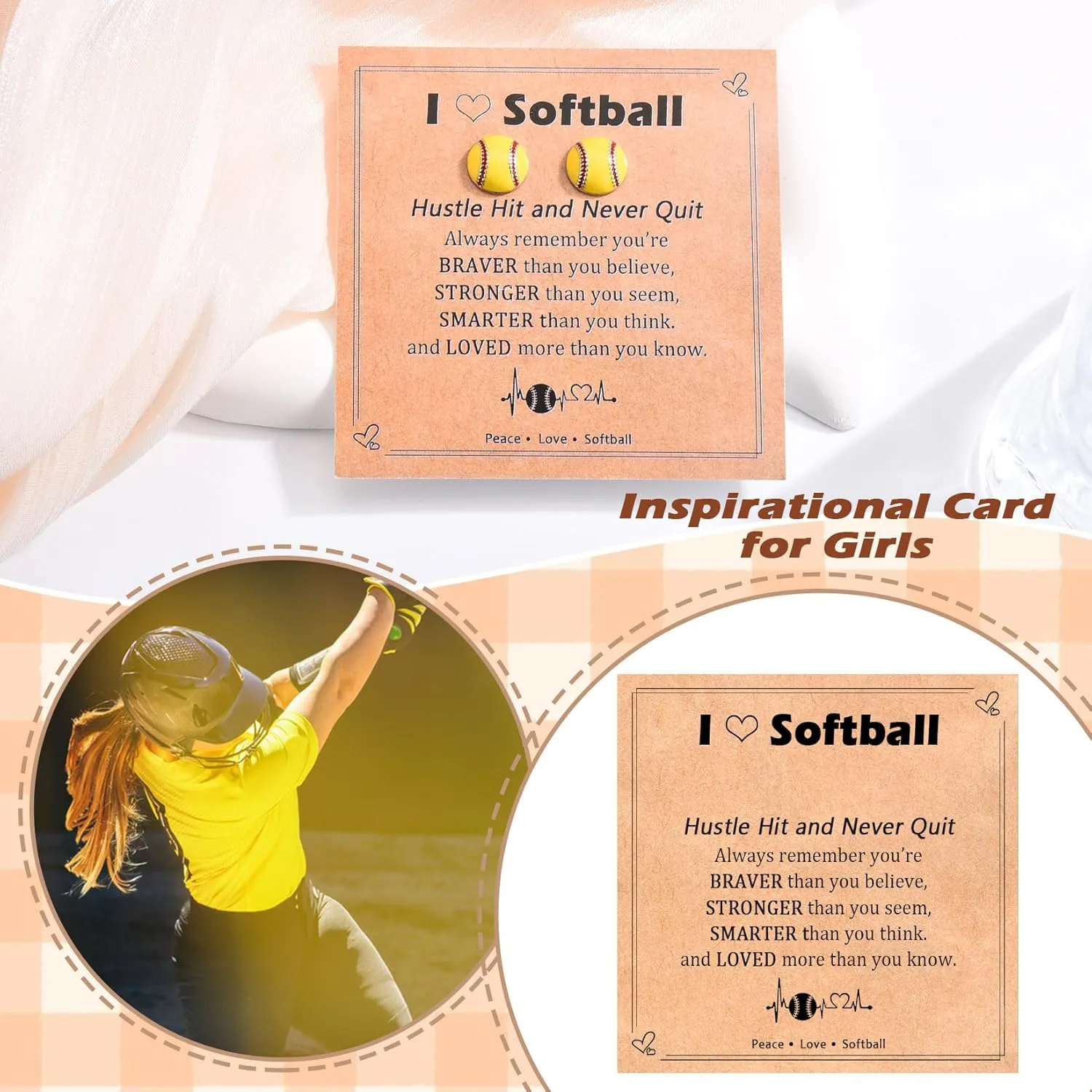 EPIRORA Sports Gifts for Women Girls, Hypoallergenic Sterling Silver Softball Volleyball Soccer Basketball Tennis Stud Earrings, Stocking Stuffer Accessories Present for Mom Sport Player Lover