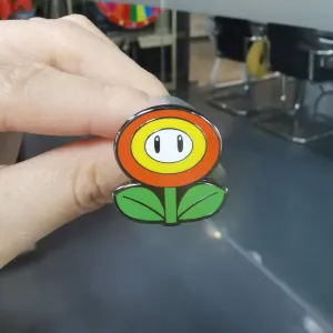 Fire flower Hard Enamel Pin Badge Gift for Mario fans Man Woman Nerd Gamer