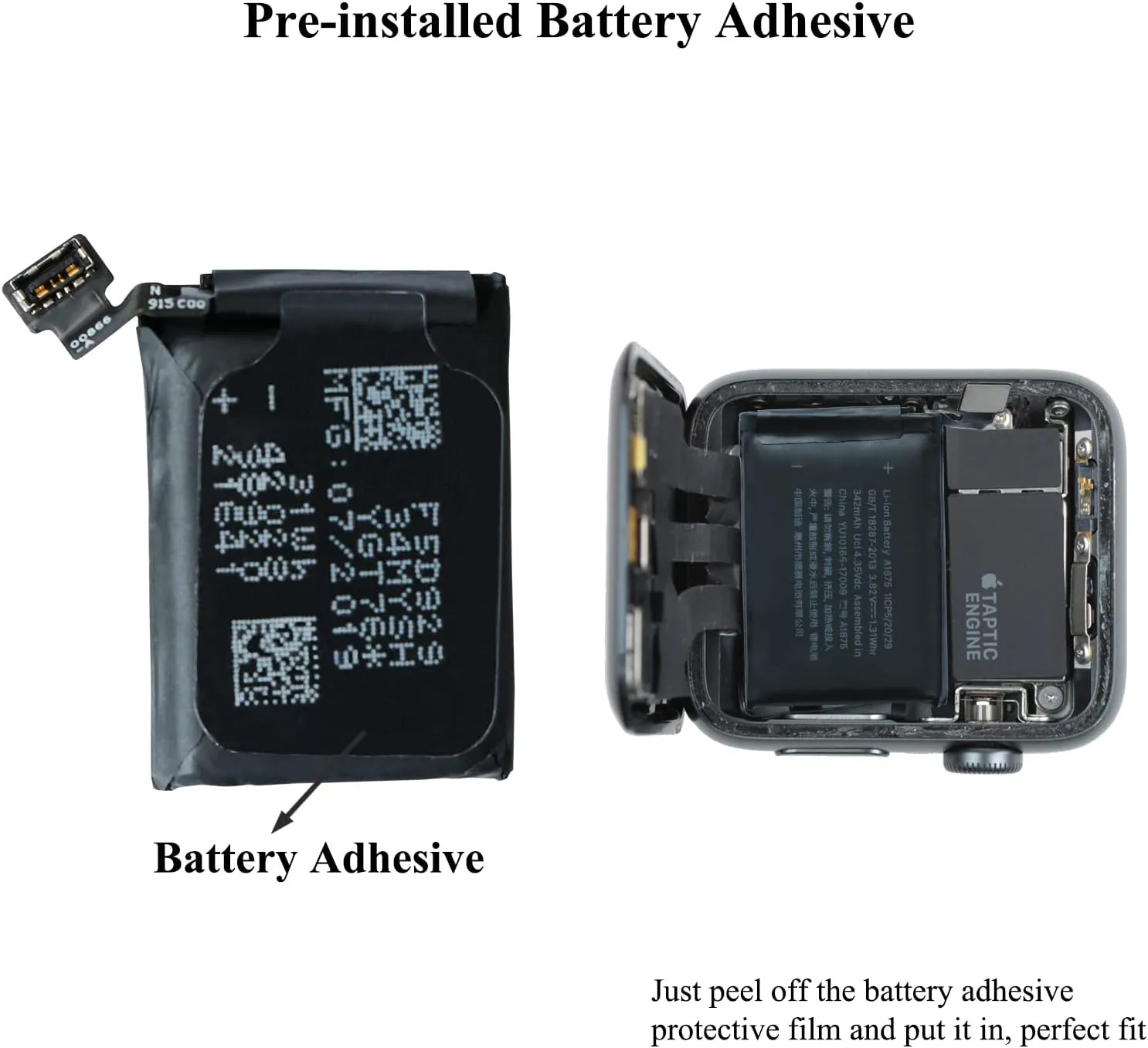 for Watch Series 3 42 mm Battery Replacement Kits (New Upgraded) Compatible with Apple Watch 3rd Generation with Installation Manual and Repair Tool Kits