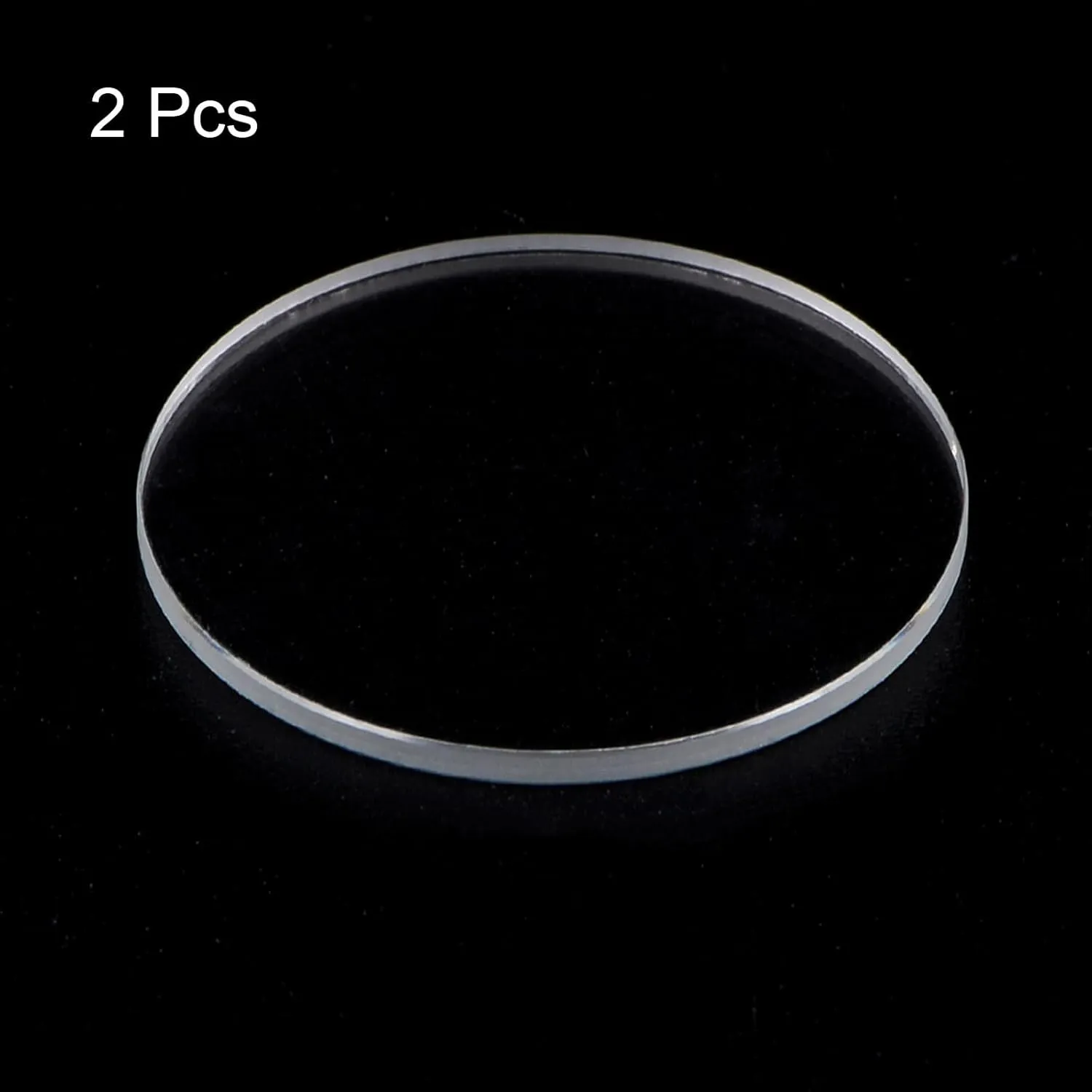 HARFINGTON 2pcs Watch Clear Crystal Lens Glass 38mm Dia. 2mm Thick Round Flat Mineral High Transmittance Watch Glass Replacement Part for Watchmaker Repair