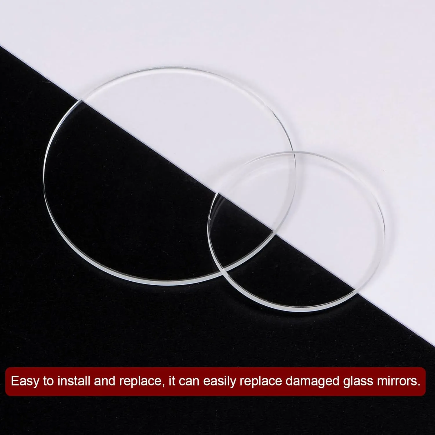 HARFINGTON 2pcs Watch Clear Crystal Lens Glass 38mm Dia. 2mm Thick Round Flat Mineral High Transmittance Watch Glass Replacement Part for Watchmaker Repair