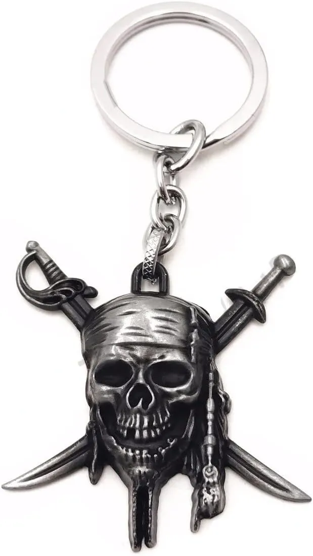 HTTMT KC-005- Black Pirates Sword Keychain Key Ring Unisex