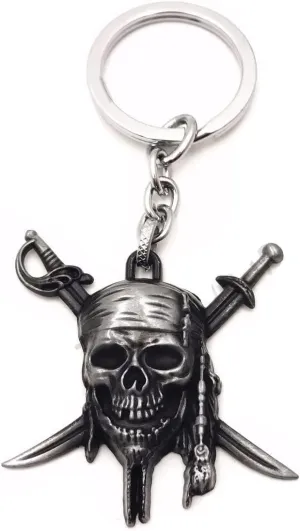 HTTMT KC-005- Black Pirates Sword Keychain Key Ring Unisex