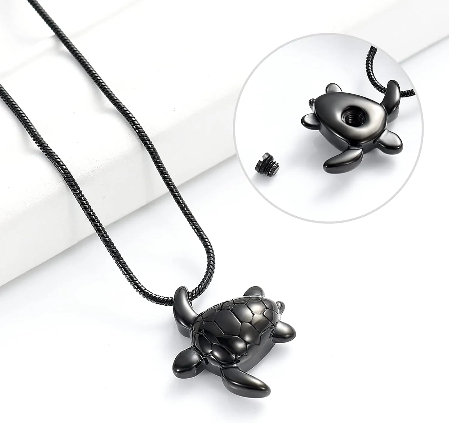 Imrsanl Sea Turtle Cremation Jewelry for Ashes Necklace Keepsake Memorial Urns Pendant Jewellery for Pets/Human