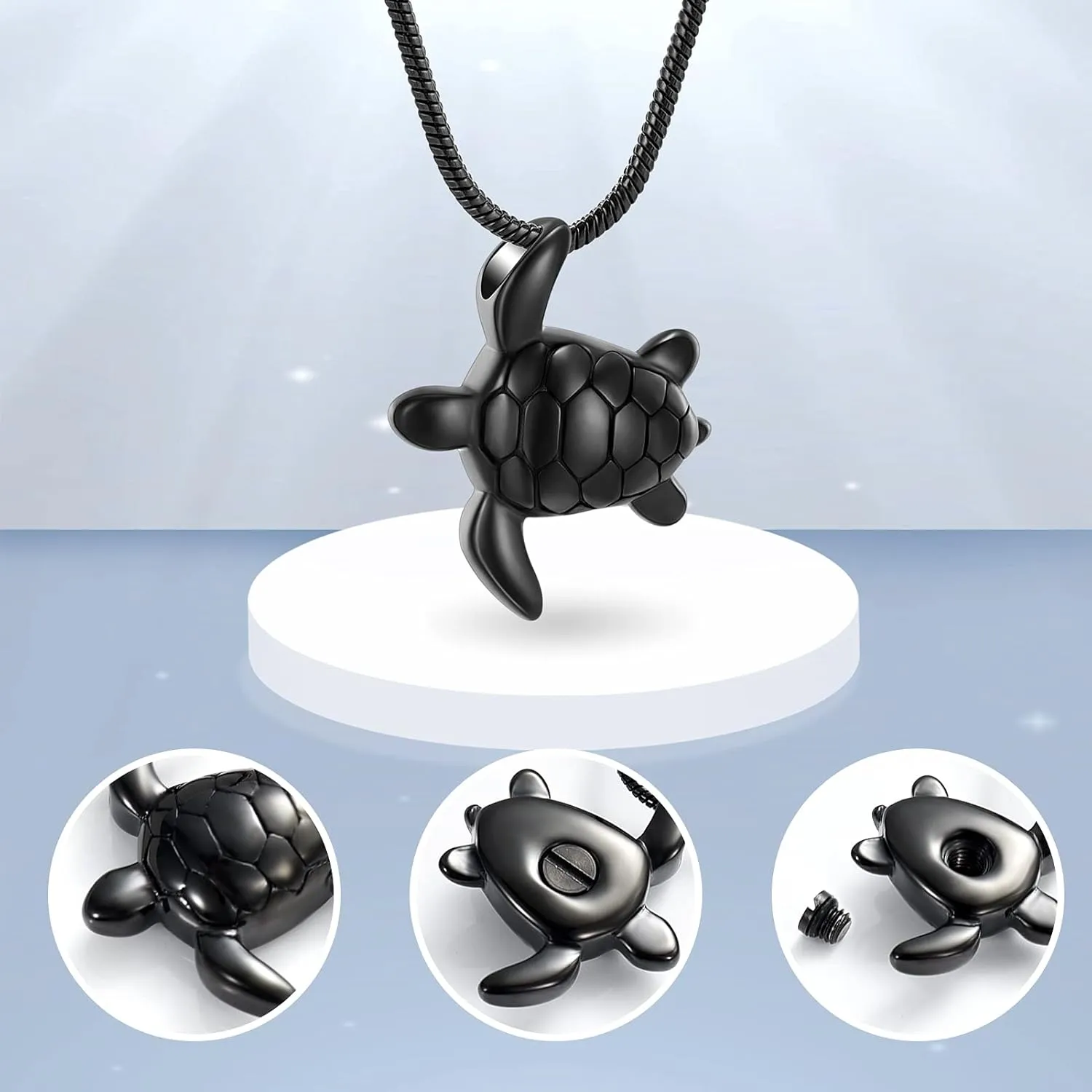 Imrsanl Sea Turtle Cremation Jewelry for Ashes Necklace Keepsake Memorial Urns Pendant Jewellery for Pets/Human