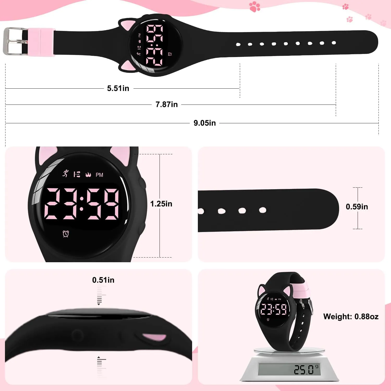 Kids Digital Watches for Girls Boys, Sports Watch with Fitness Tracker, Pedometer, Alarm Clocks, Stopwatch, No App Needed & Waterproof Kids Watch, Gift for Teens Girls Boys Ages 5-14