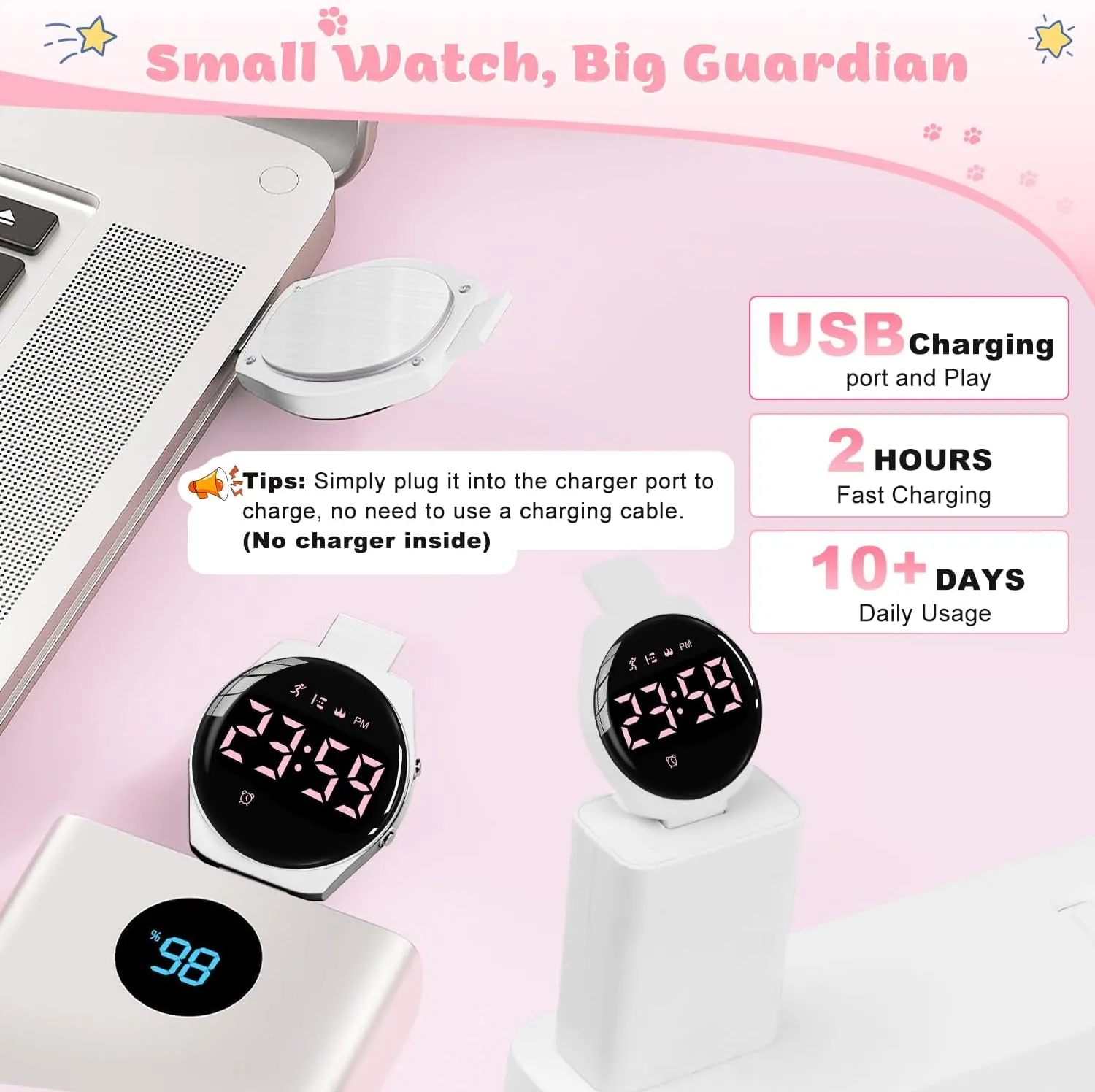 Kids Digital Watches for Girls Boys, Sports Watch with Fitness Tracker, Pedometer, Alarm Clocks, Stopwatch, No App Needed & Waterproof Kids Watch, Gift for Teens Girls Boys Ages 5-14