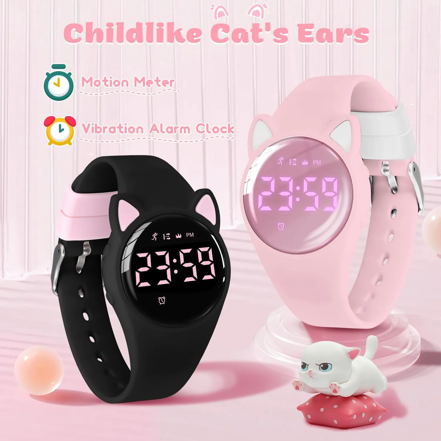 Kids Digital Watches for Girls Boys, Sports Watch with Fitness Tracker, Pedometer, Alarm Clocks, Stopwatch, No App Needed & Waterproof Kids Watch, Gift for Teens Girls Boys Ages 5-14