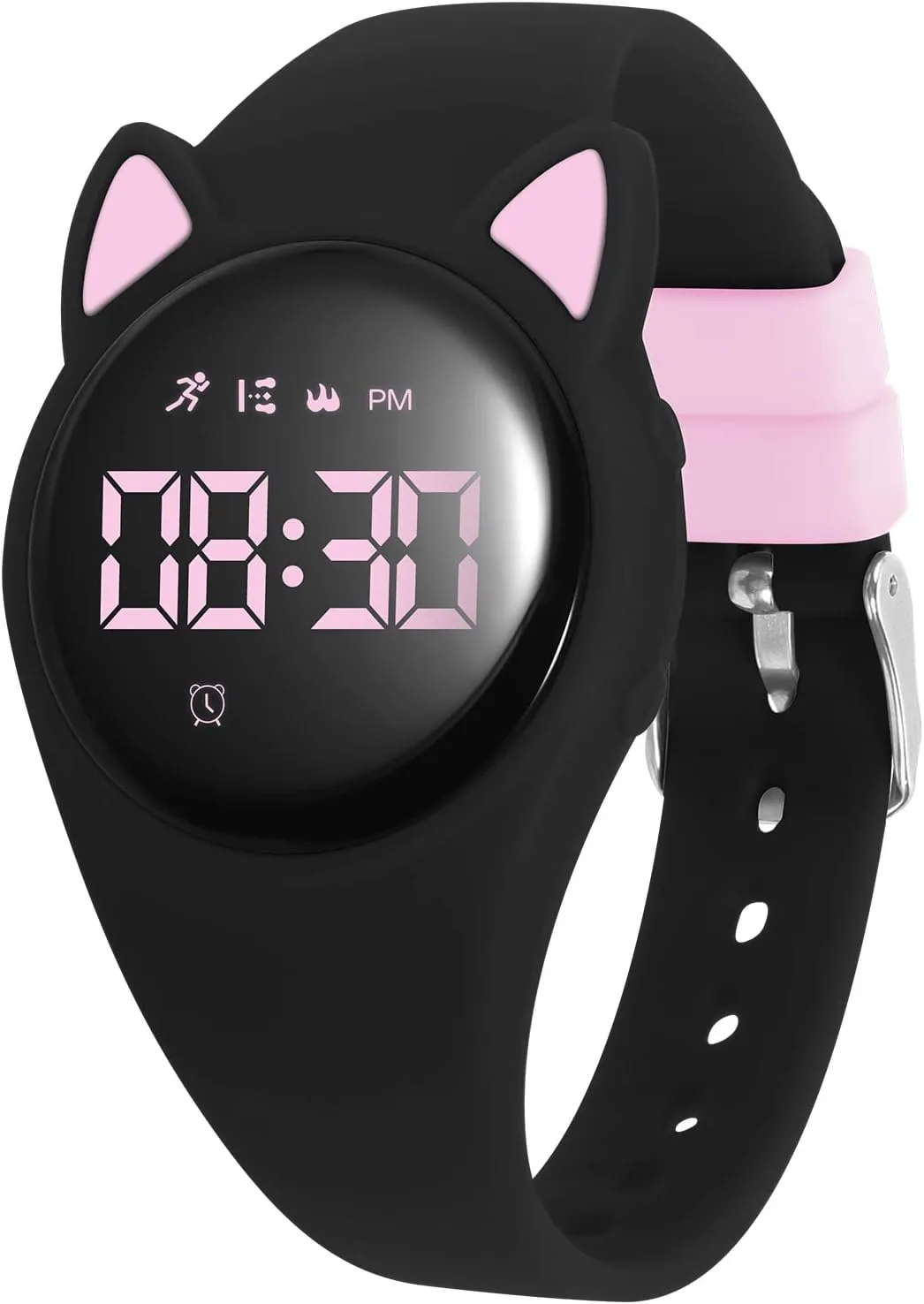 Kids Watch, Digital Watch, Sport Watch with Alarm Clock, Stopwatch, Waterproof Fitness Tracker with No App for Ages 5-12 Children (MEHeipin-Black Pink)