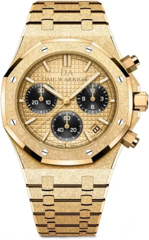 Men's Watches DA Royalty Gold Luxury Watch, Japanese Movement Chronograph 316 Stainless Steel, Gold Dial, AP Style