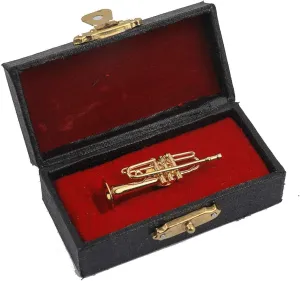 Miniature Musical Instrument Fashion Lapel Pin Mini Musical Instrument Brooch Model with Red Velvet Lined Instrument Case Christmas Birthday Gifts Decoration and Ornament for Men and Women