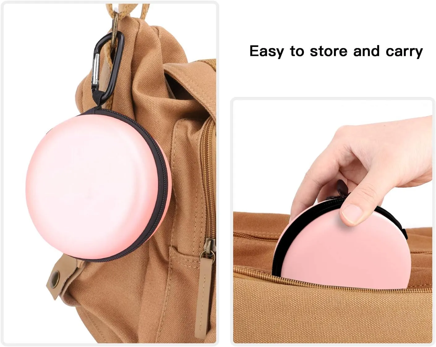 MoKo Storage Box Compatible with Apple Watch Series 10/9/8/7/6/5/4/3/2/1/SE,Portable Protective Travel Bag Fit iWatch 38mm 40mm 41mm 42mm 44mm 45mm 46mm Airpods Pro/3/2/1 Charging Case Dock,Rose Gold