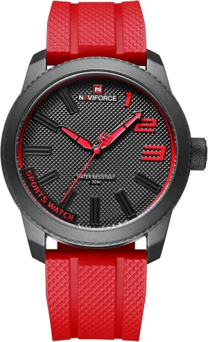NAVIFORCE Sport Waterproof Watches for Students Boys Men, Silicone Band Watch with Second Hand