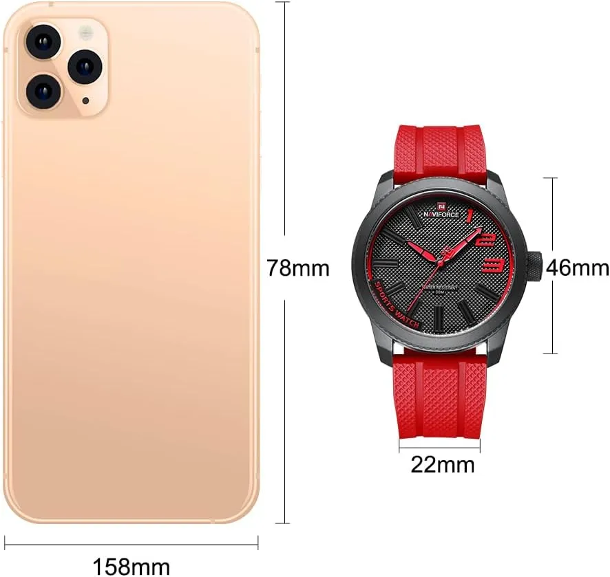 NAVIFORCE Sport Waterproof Watches for Students Boys Men, Silicone Band Watch with Second Hand