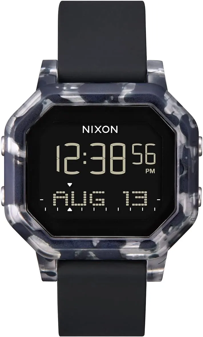 NIXON Siren A1210 - Black Tortoise - 100m Water Resistant Women's Digital Sport Watch (38mm Watch Face, 18mm-16mm Pu/Rubber/Silicone Band)