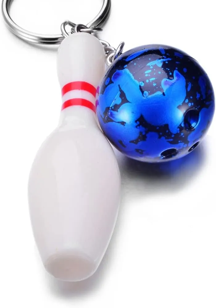 Novelty Bowling Ball & Pin Pendant Keychain