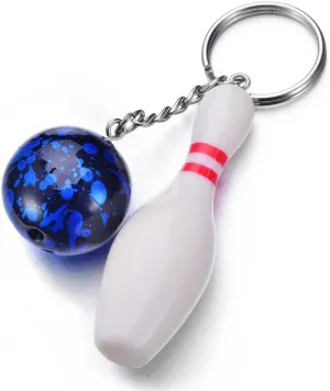 Novelty Bowling Ball & Pin Pendant Keychain