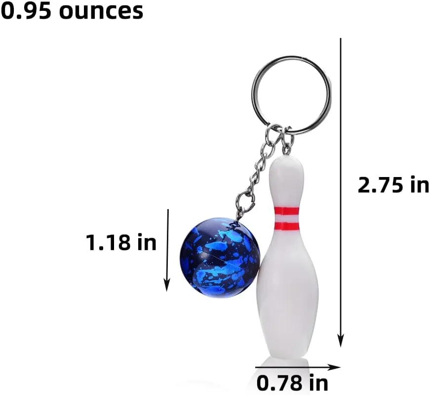 Novelty Bowling Ball & Pin Pendant Keychain