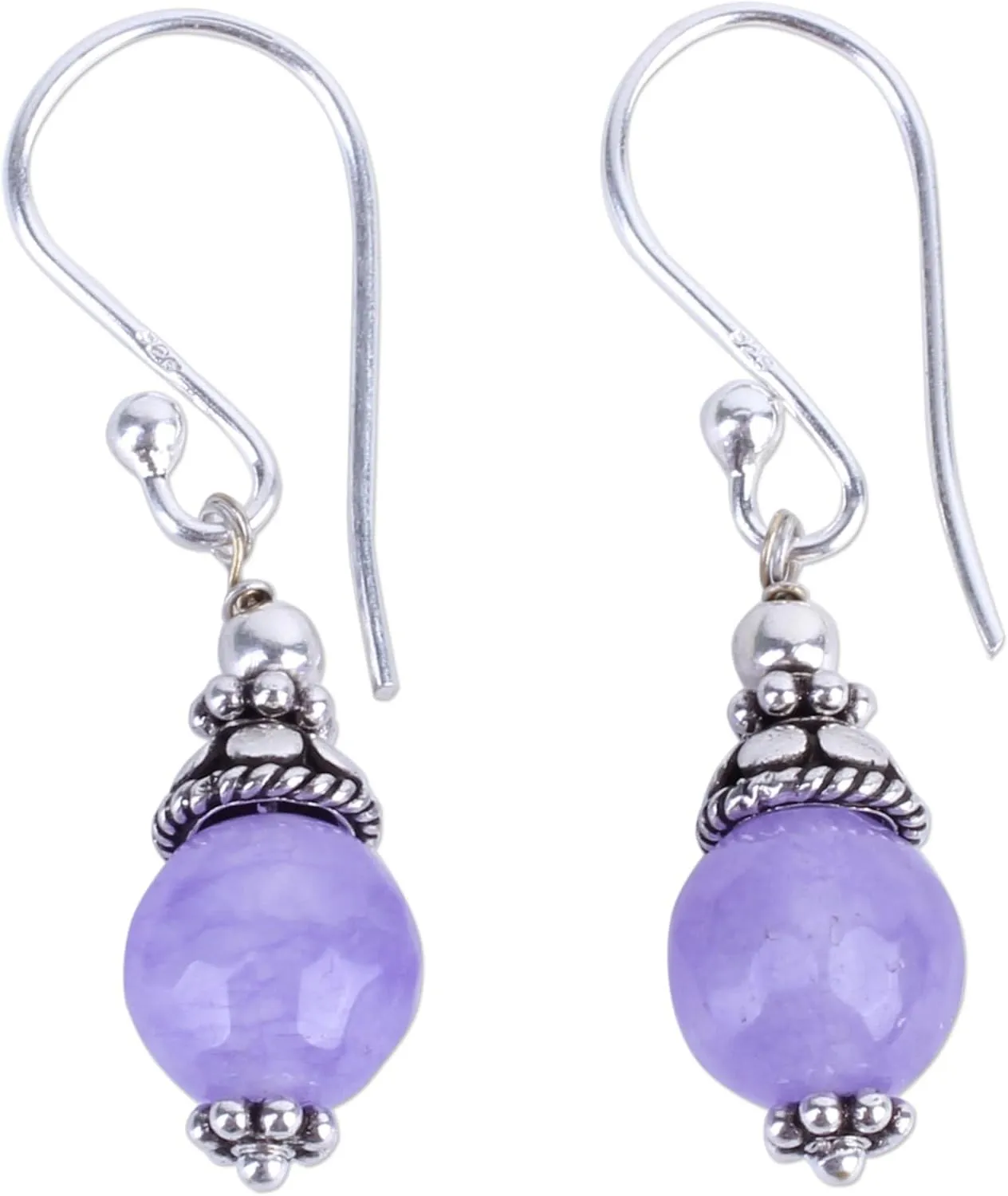 NOVICA Artisan Handmade Dangle Earrings Sterling Silver with India Birthstone