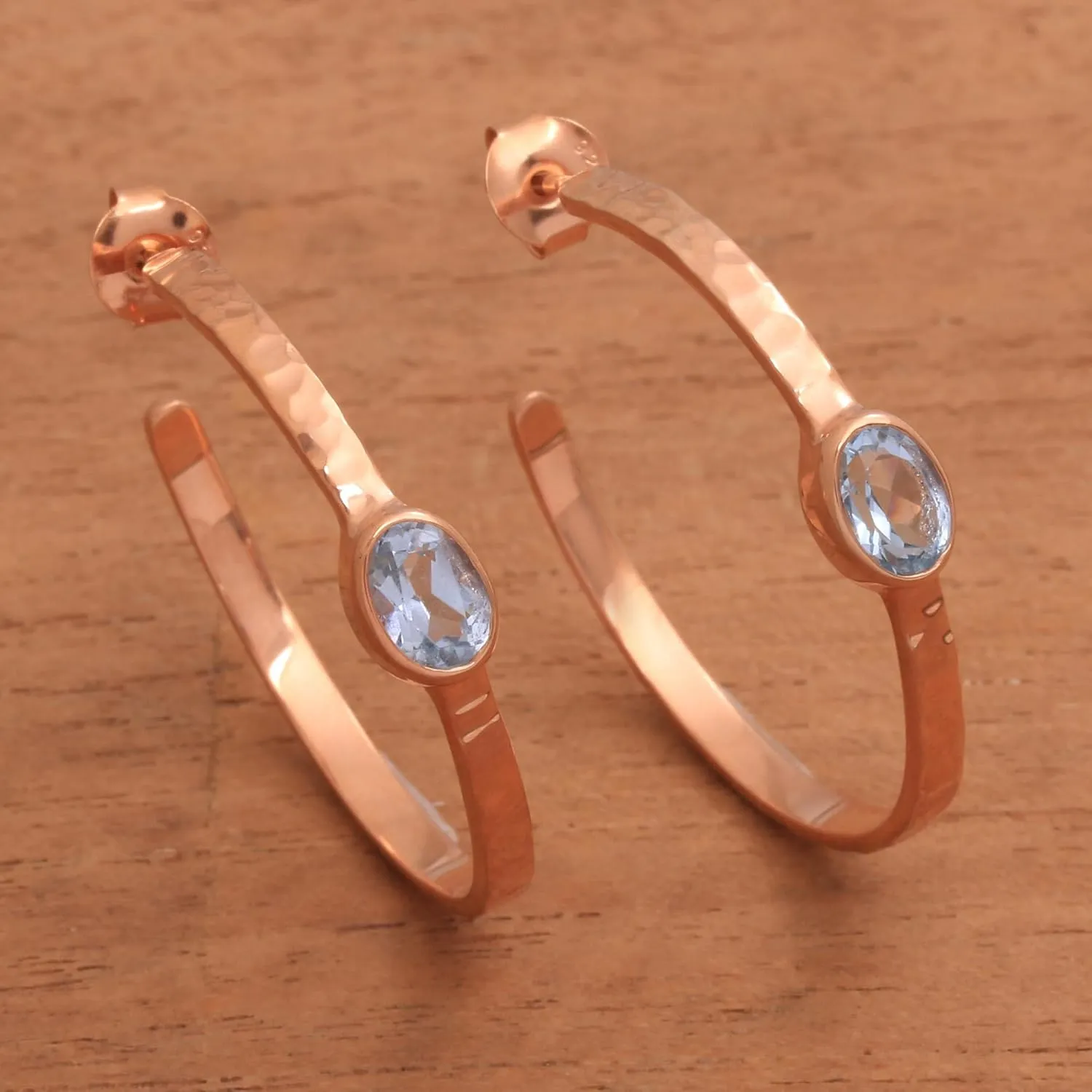 NOVICA Artisan Handmade Half-hoop Earrings Sterling Silver Indonesia Gemstone