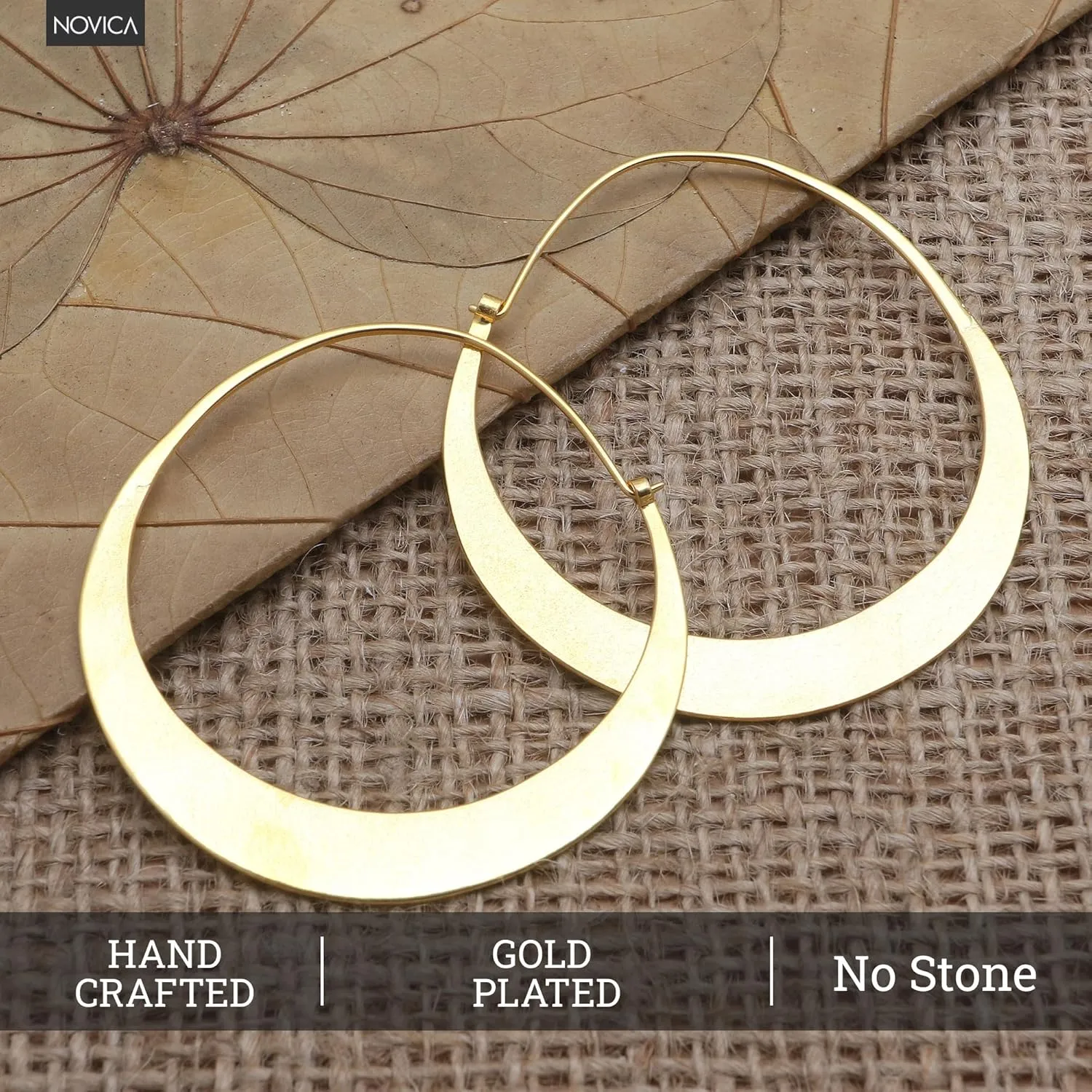 NOVICA Artisan Handmade Hoop Earrings Endless No Stone Indonesia 'Hula Hoop'
