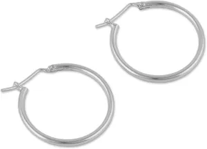 NOVICA Artisan Handmade Sterling Silver Hoop Earrings Highpolish .925 from Peru No Stone [1 in Diam.] 'Eternal Gleam'