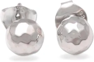 NOVICA Artisan Handmade Sterling Silver Stud Earrings Domed from Bali Indonesia Modern [0.2 in L x 0.2 in W x 0.2 in D] ' Hammered Domes'