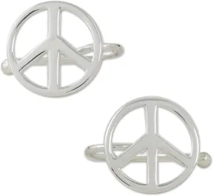 NOVICA Artisan Sterling Silver Ear Cuffs Peace Sign from Thailand [0.3 in H x 0.4 in Diam.] ' Shimmering Peace'