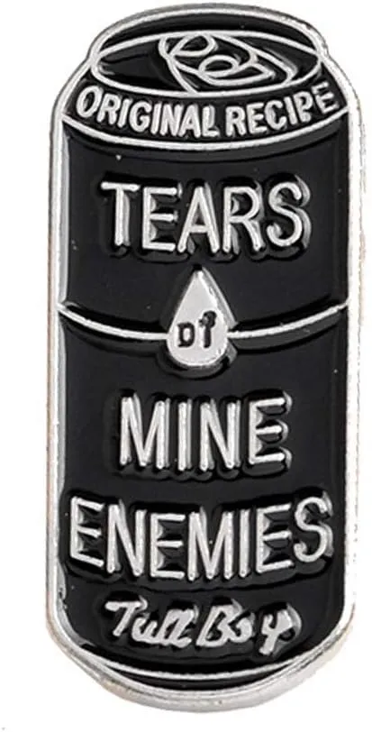 Premium Quality Women Men Can Shape Enamel Tears of Mine Enemies Lapel Button Pin Badge Brooch Gift for Scarf, Tie, Hat, Coat or Bag