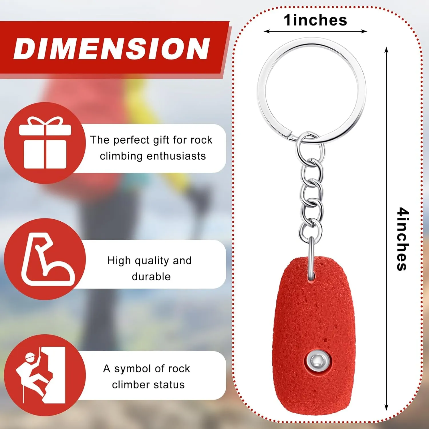 Rock Climbing Keychain Birthday Gift for Climbers Mountain Climbing Accessories for Women Men Hiking Outdoor Activities Lover