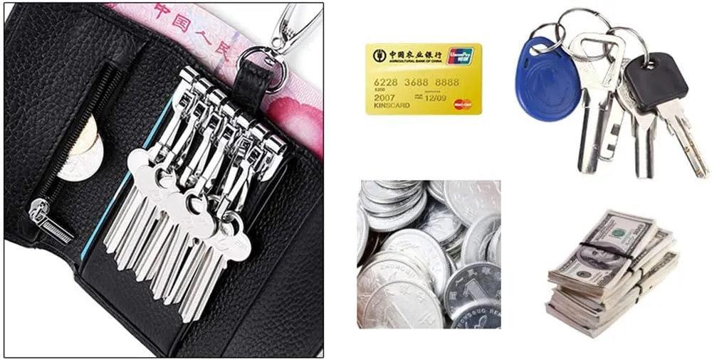 RuoFeng Keychain Key Holder Ring with 6 Hooks Snap Closure