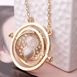 Time Necklace, Time Converter Pendant Necklace with Spinning Hourglass Decoration Pendant