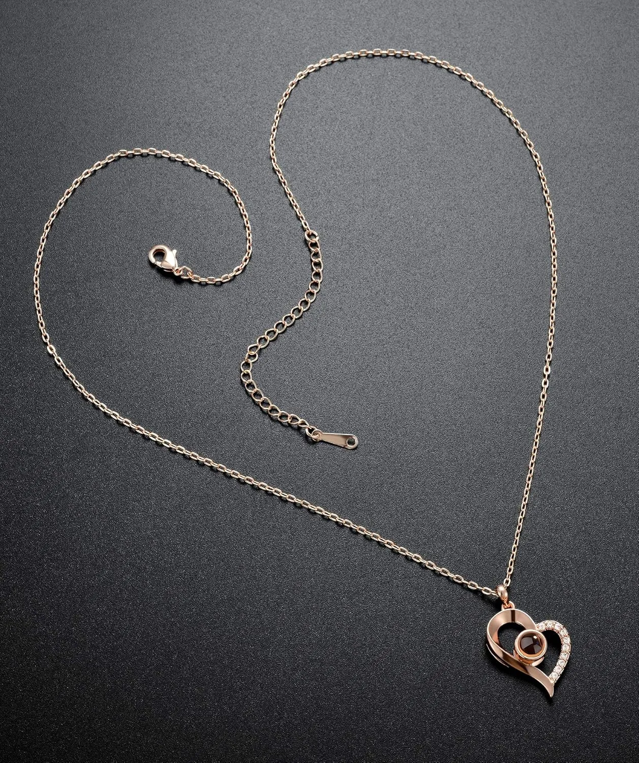 Tornito Gold Plated 100 Languages I Love You Memory Necklace Projection Pendant Necklace For Women