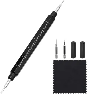 WOCCI Premium Repair Tool Kit for Remove Install Watch Bands Spring Bars Pins - Stainless Steel Tool with Caps, Replacement Fork and Cleaning Cloth